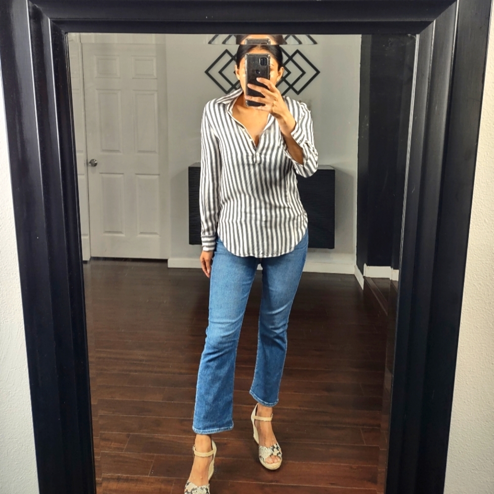 Philosophy Multi color Stripe Long Sleeve Blouse Size Small